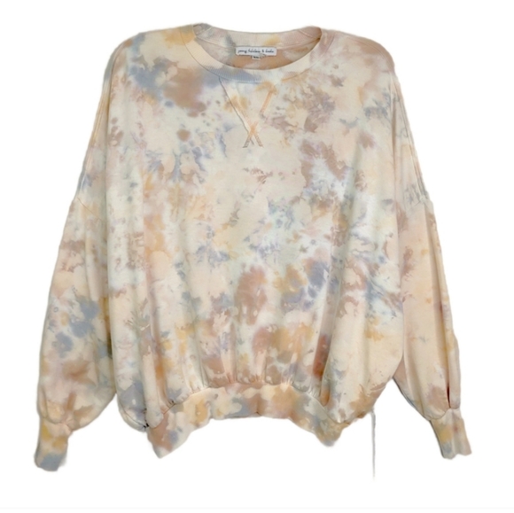 Young Fabulous & Broke Ivory Juliette Moon Rock Canyon Tie Dye Sweatshirt XS NWT - Picture 3 of 9